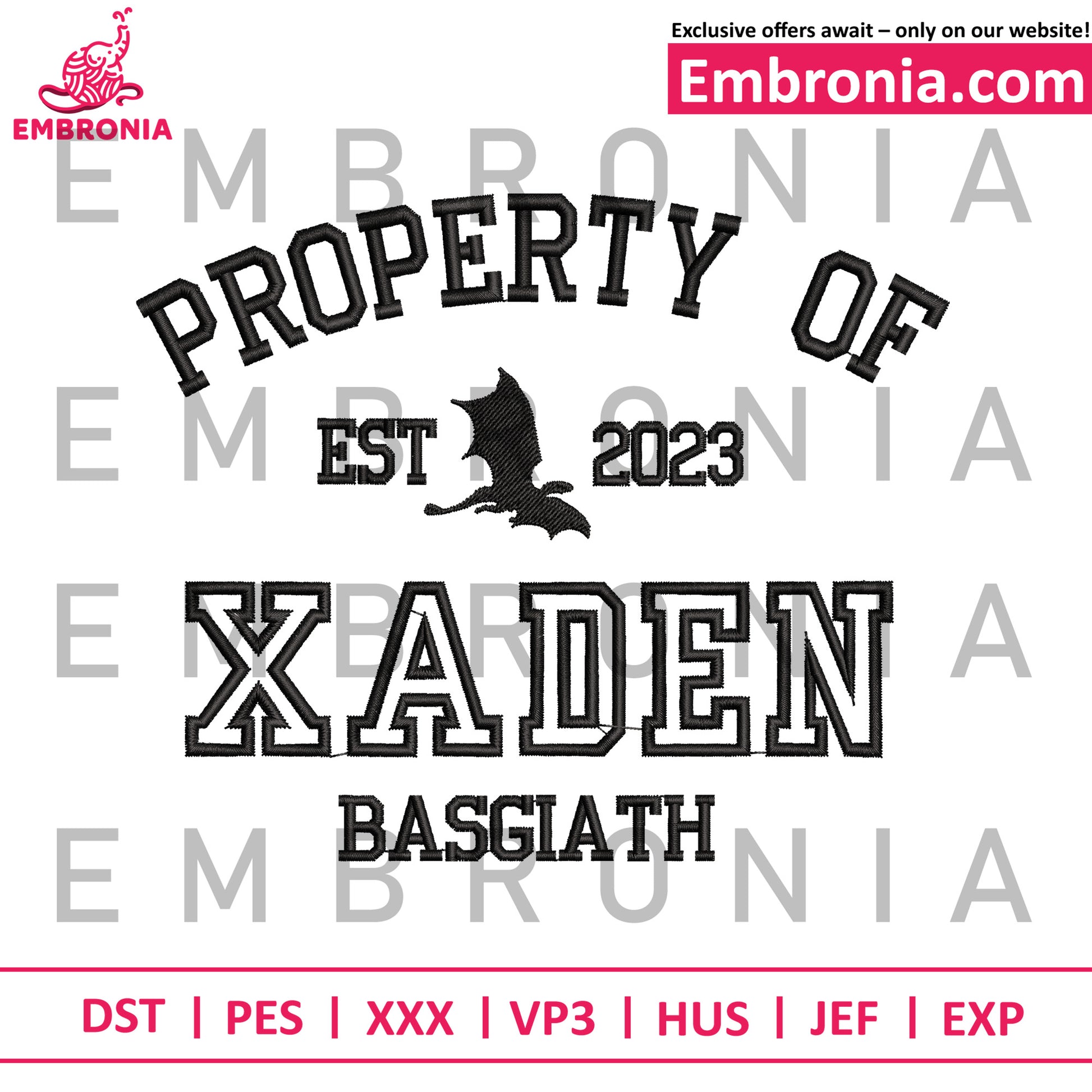 Basgiath xaden embroidery