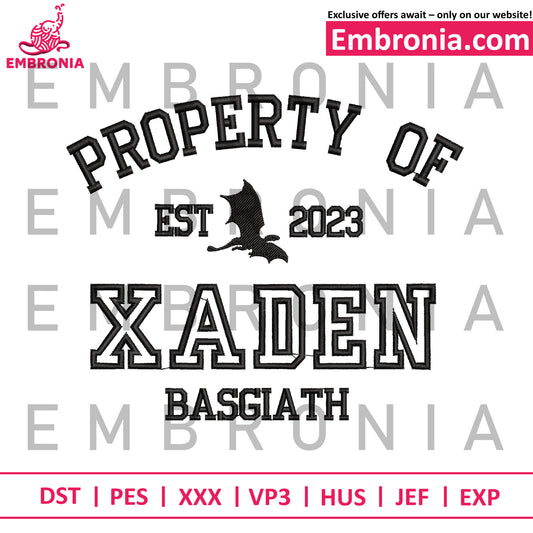 Basgiath xaden embroidery
