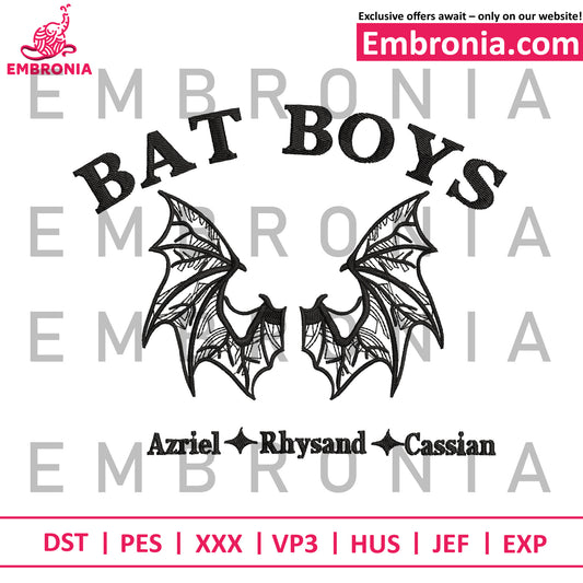 Bat boys embroidery