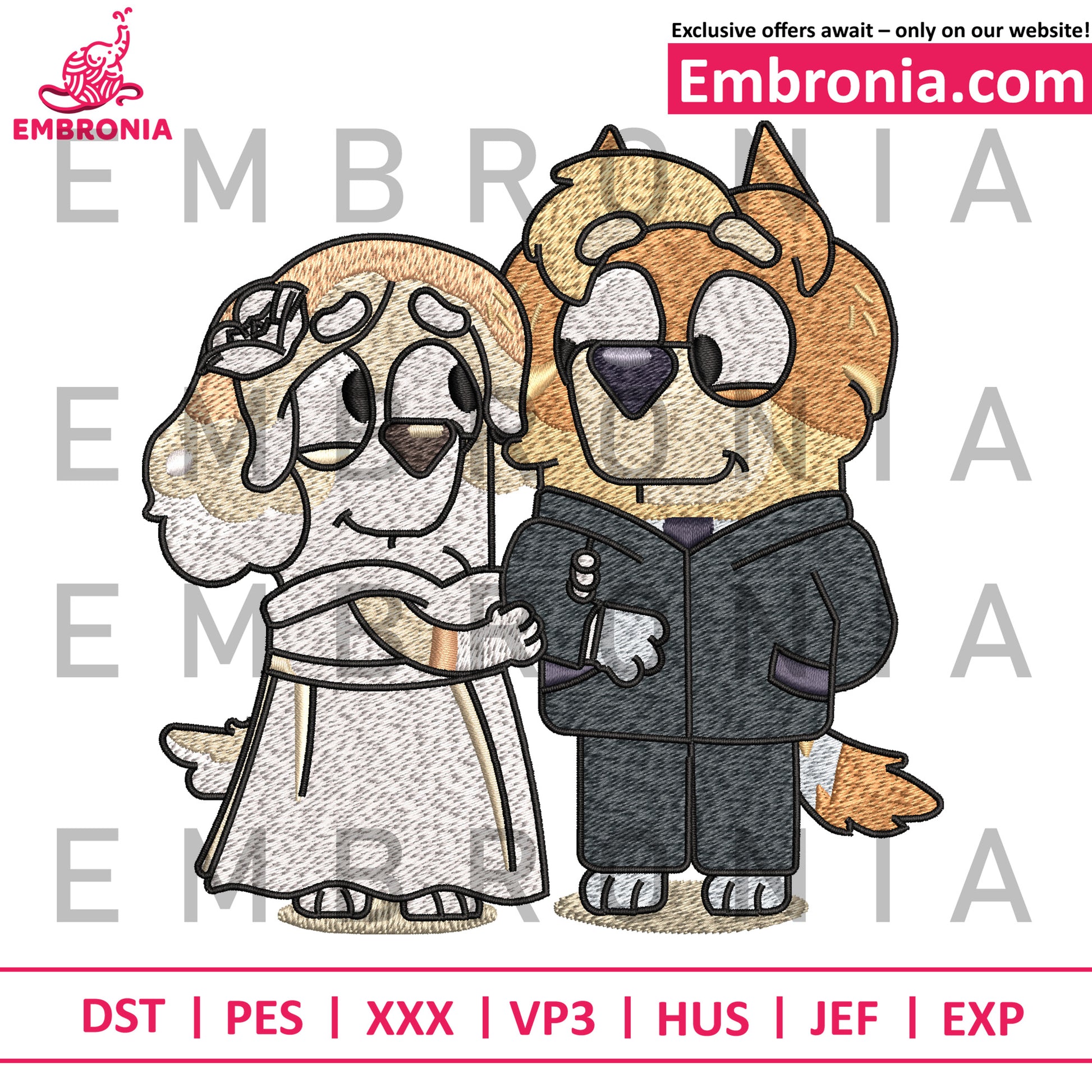 Bingo and wife embroidery