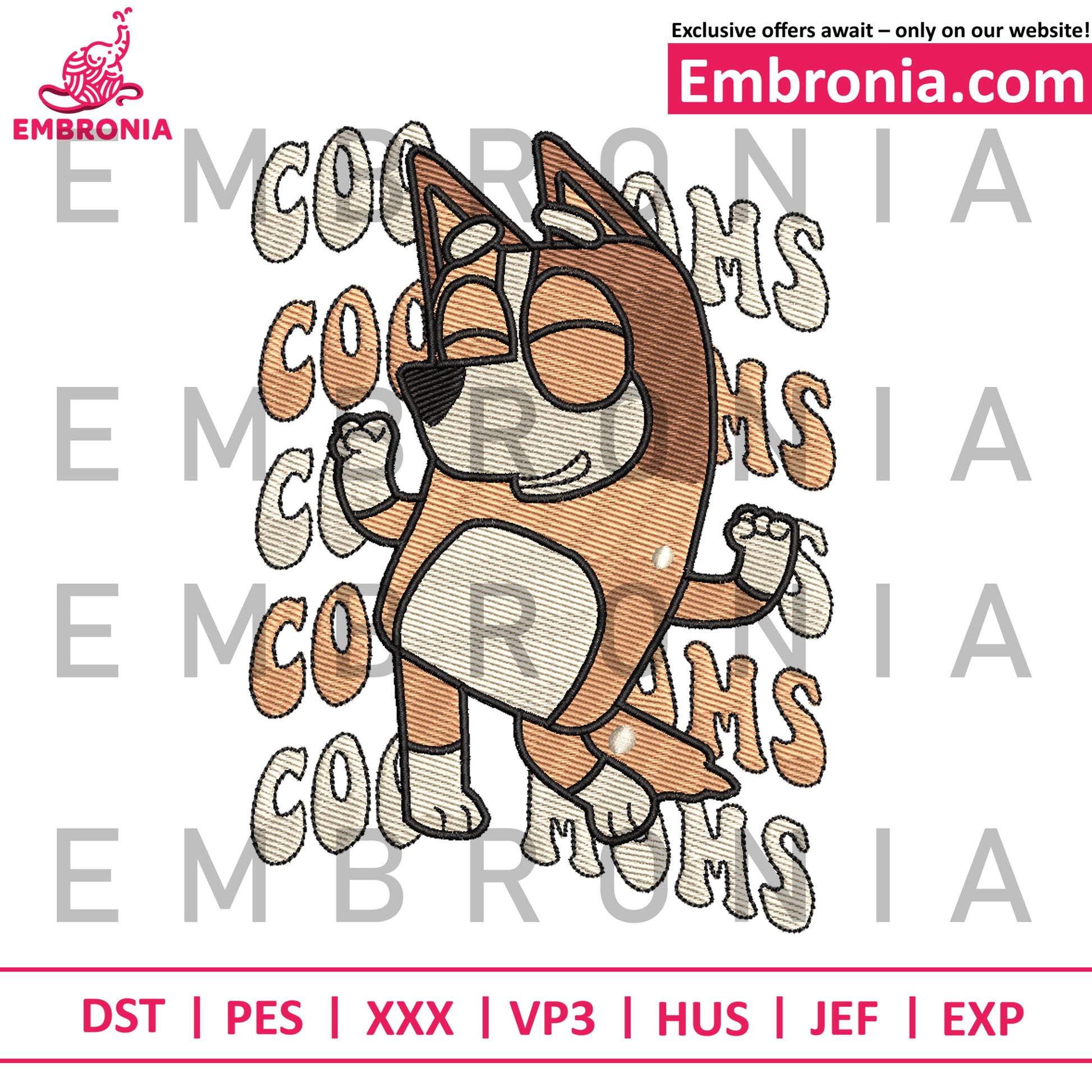 Bingo coo moms embroidery