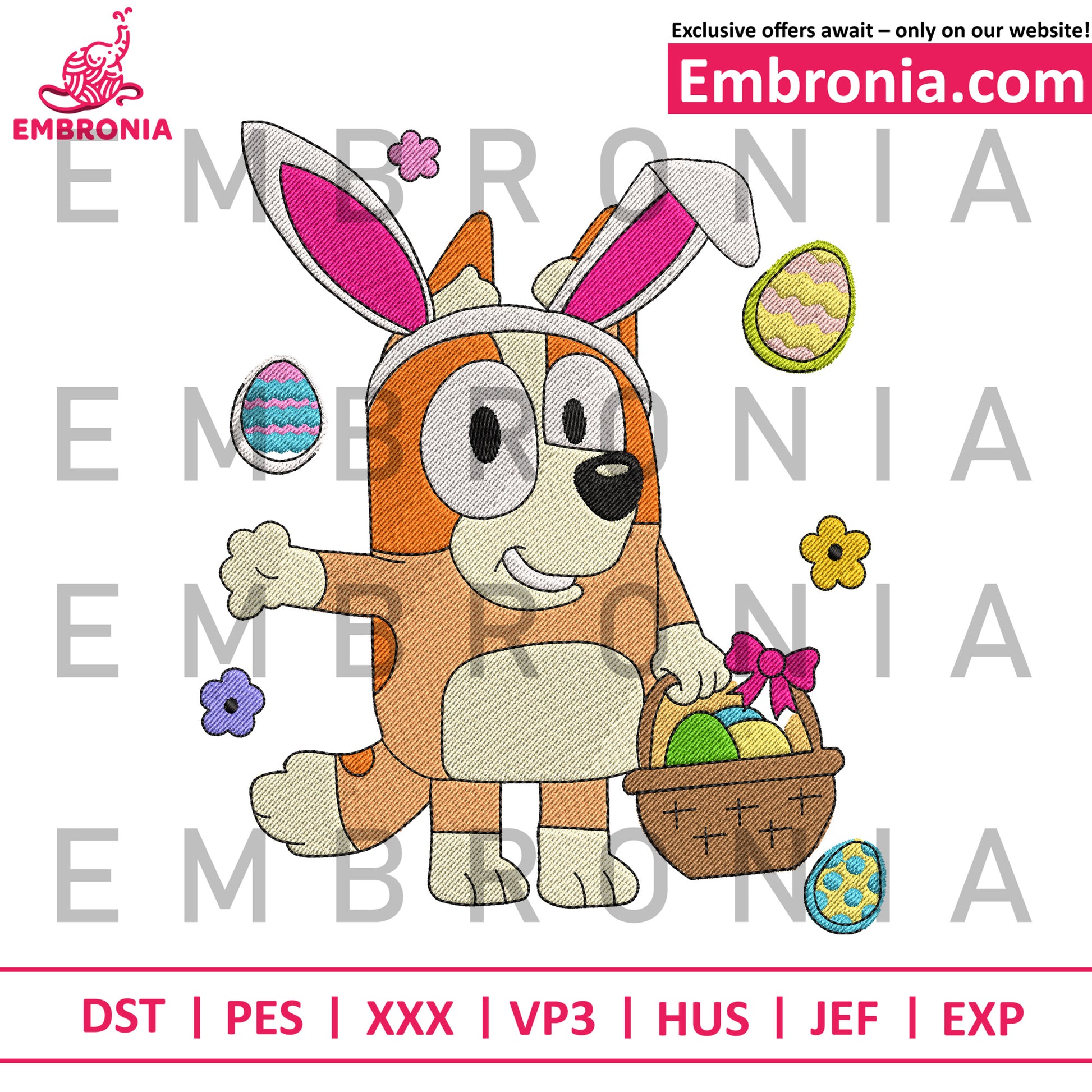 Bingo easter embroidery