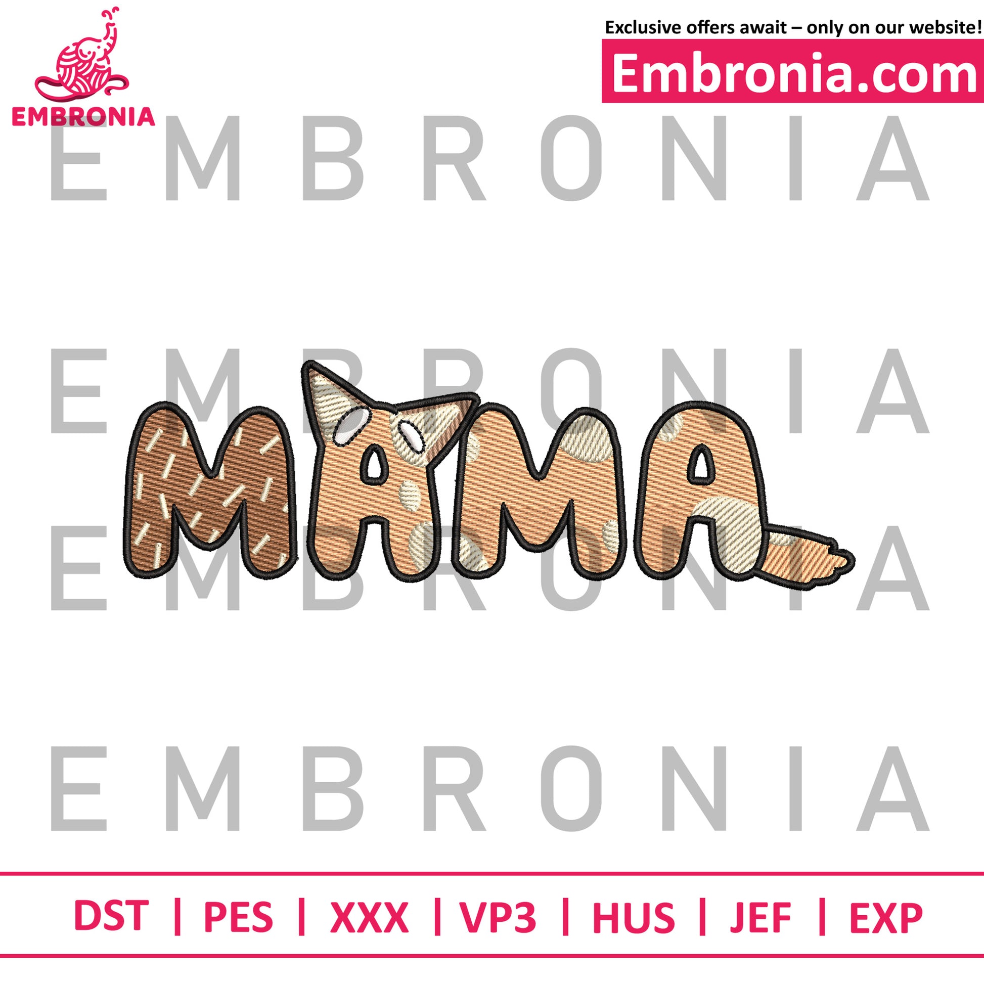 Bingo mama embroidery
