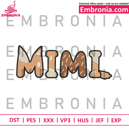 Bingo mimi embroidery