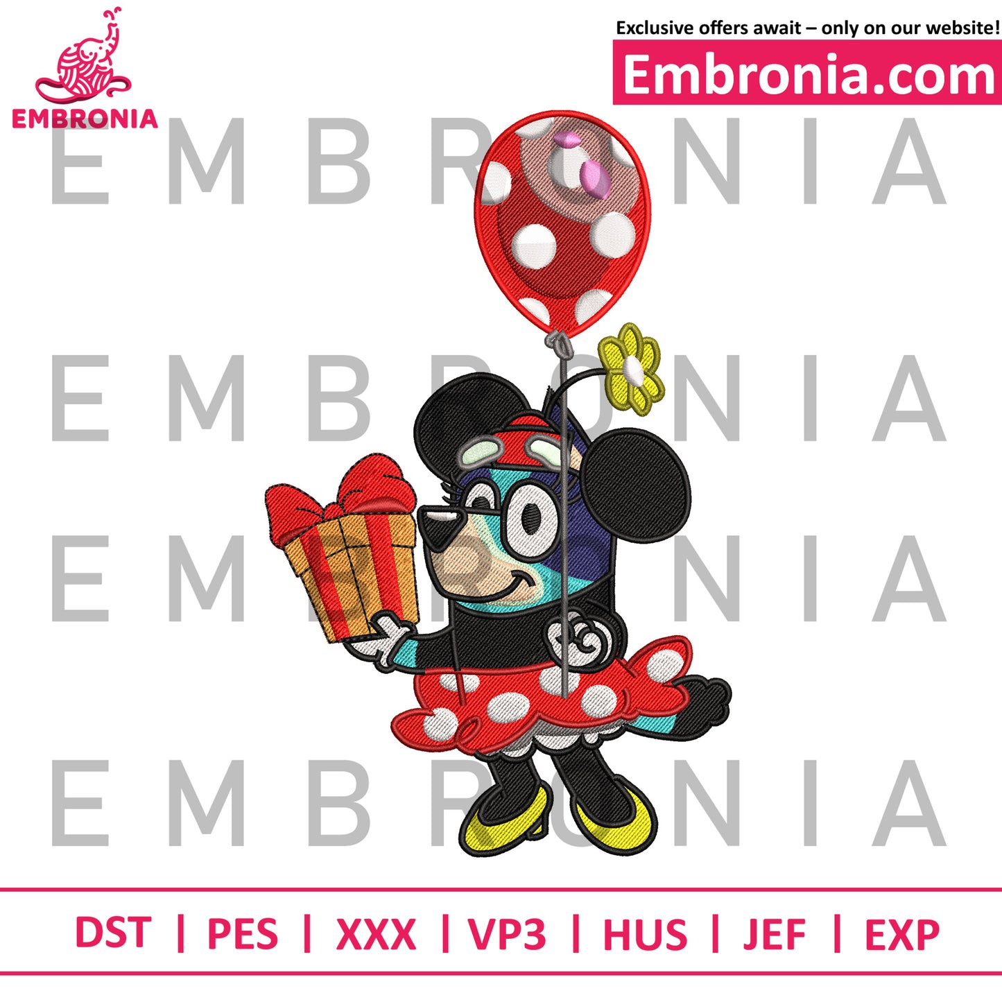 Bingo minnie mouse embroidery