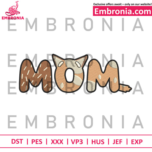 Bingo mom embroidery design