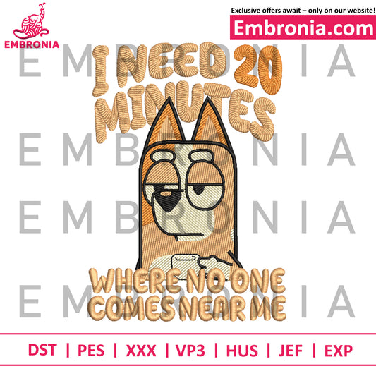 Bingo need 20 minutes embroidery