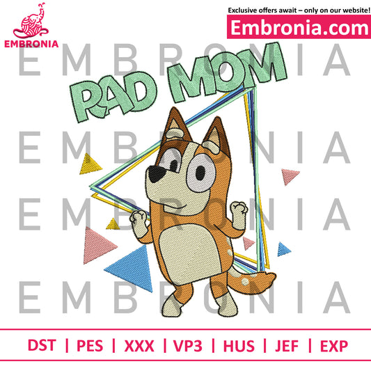Bingo rad mom embroidery