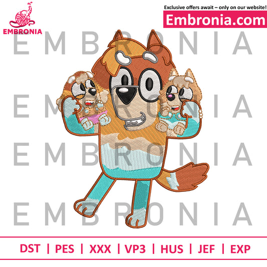 Bluey and muffin embroidery