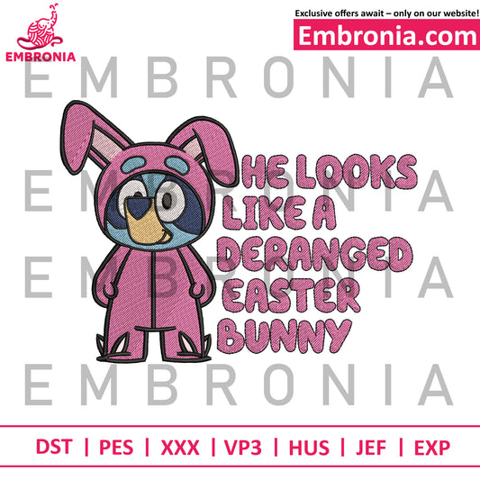 Bluey easter embroidery design