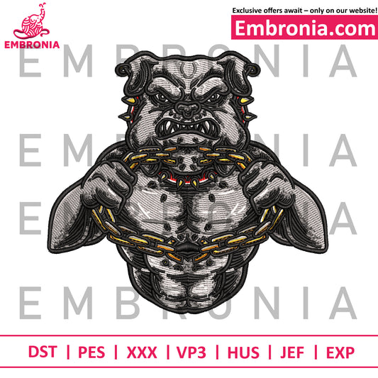 Bulldog embroidery