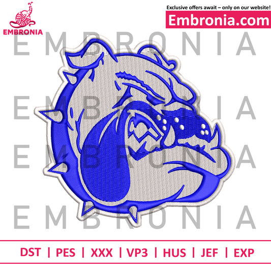 Bull dog embroidery