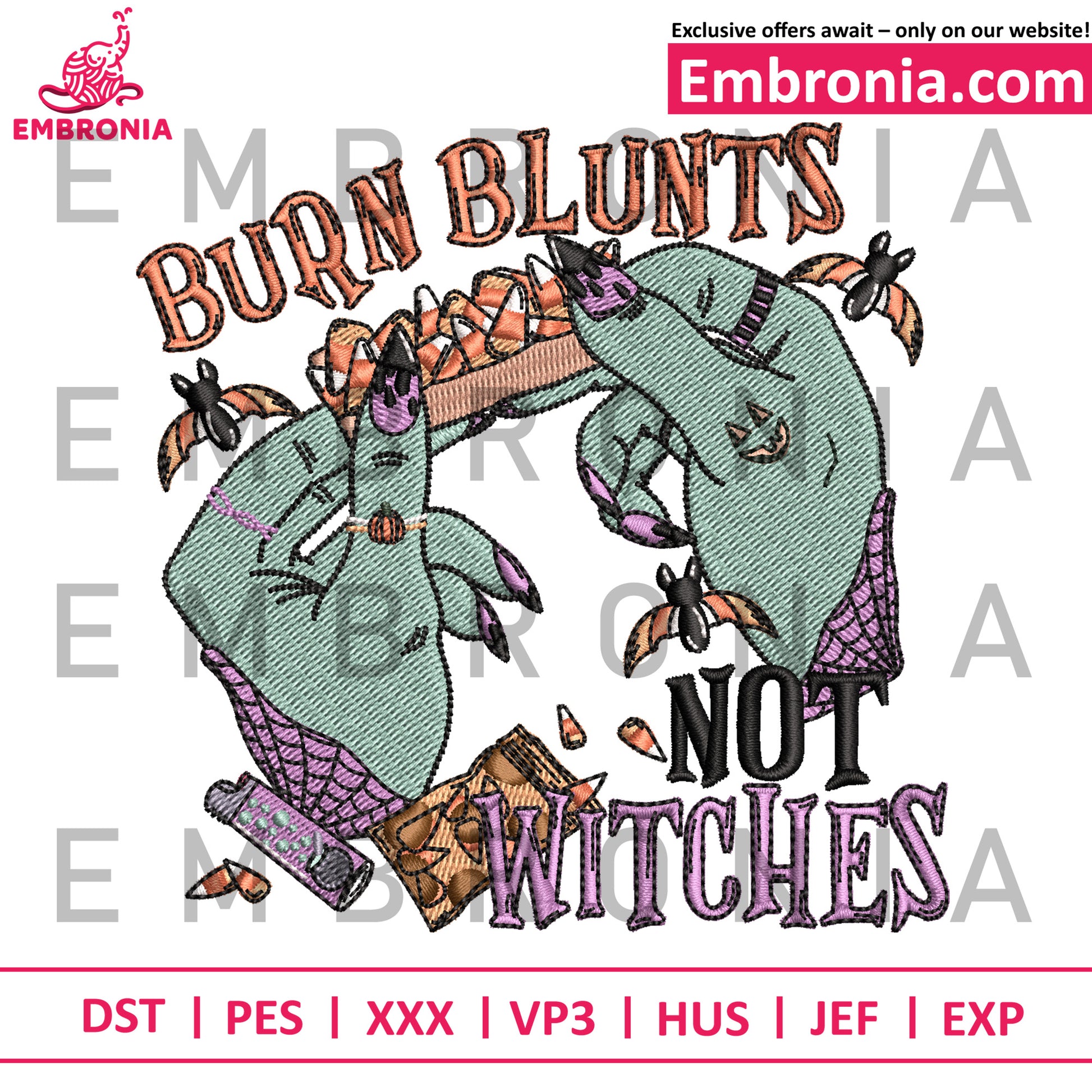 Burn blunts embroidery