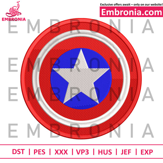 Captain america shield embroidery