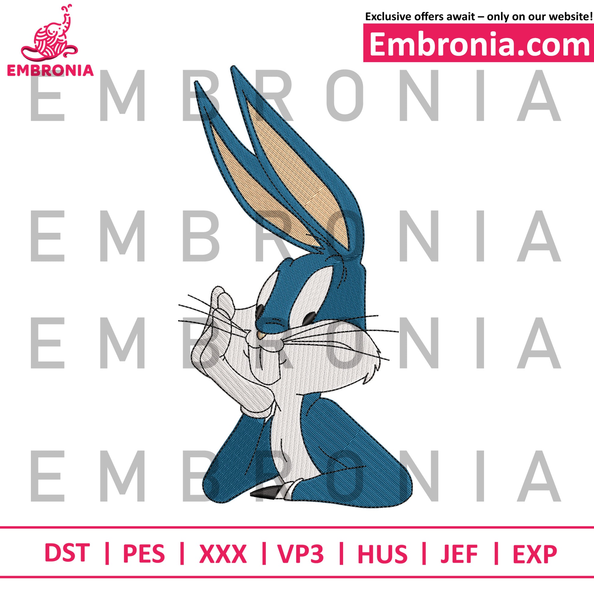 Carbunny embroidery design