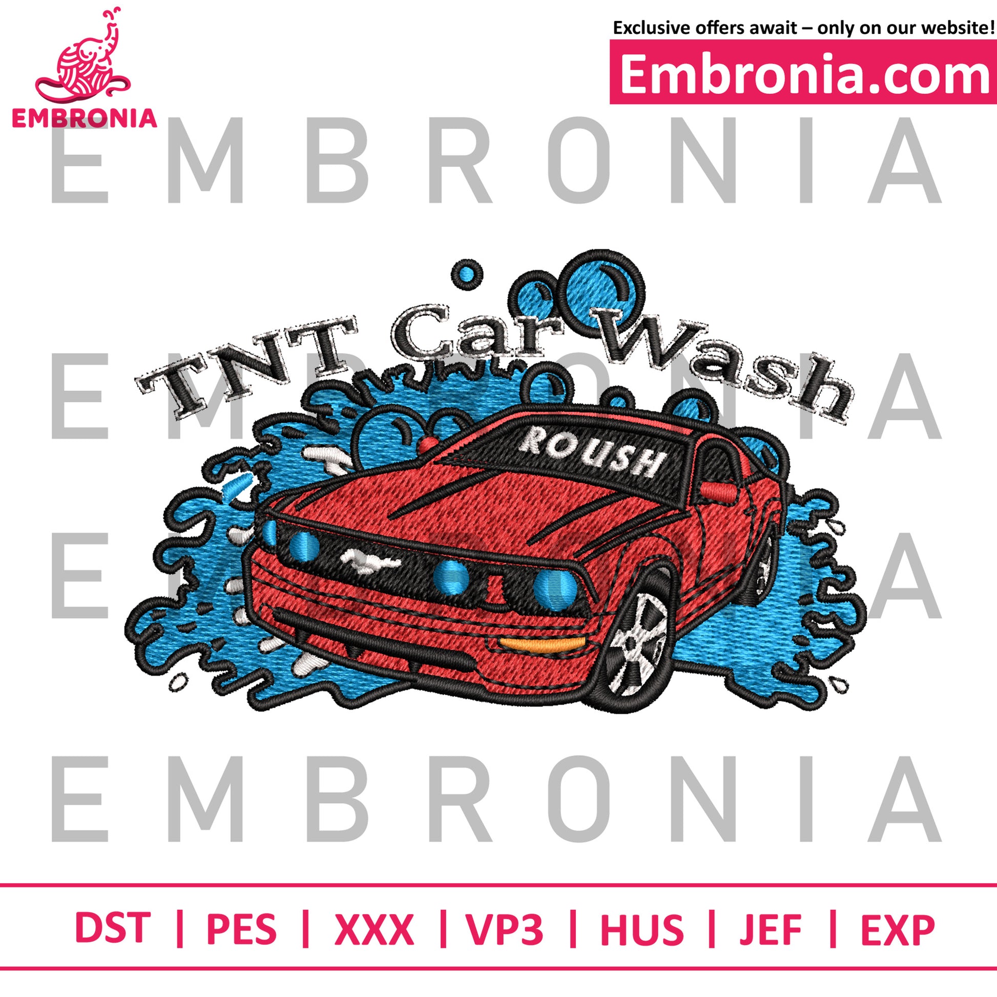 Car wash embroidery