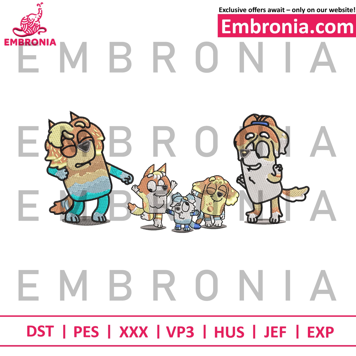 bluey character embroidery