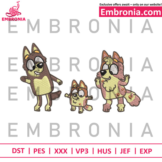 Chilli and bandit embroidery