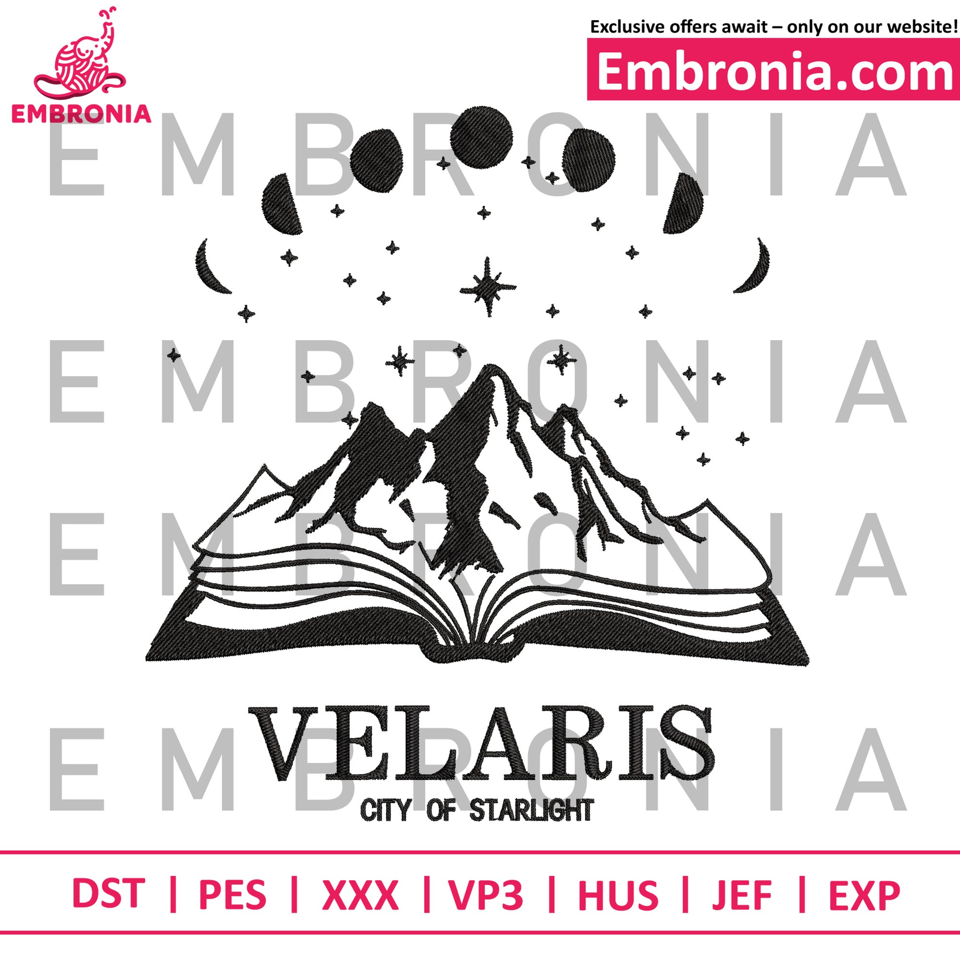 City of starlight embroidery design