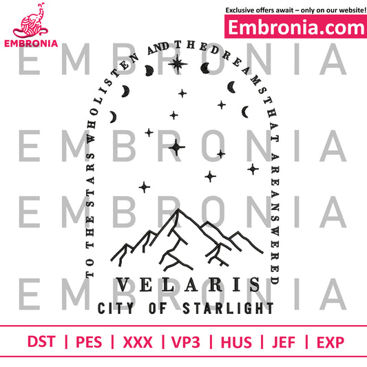 City of star light embroidery