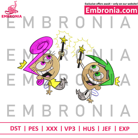 Cosmo and Wanda Cosma embroidery design