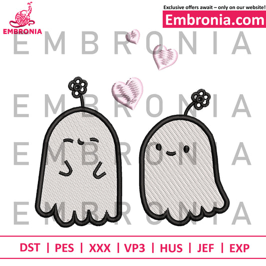 Cute ghosts embroidery