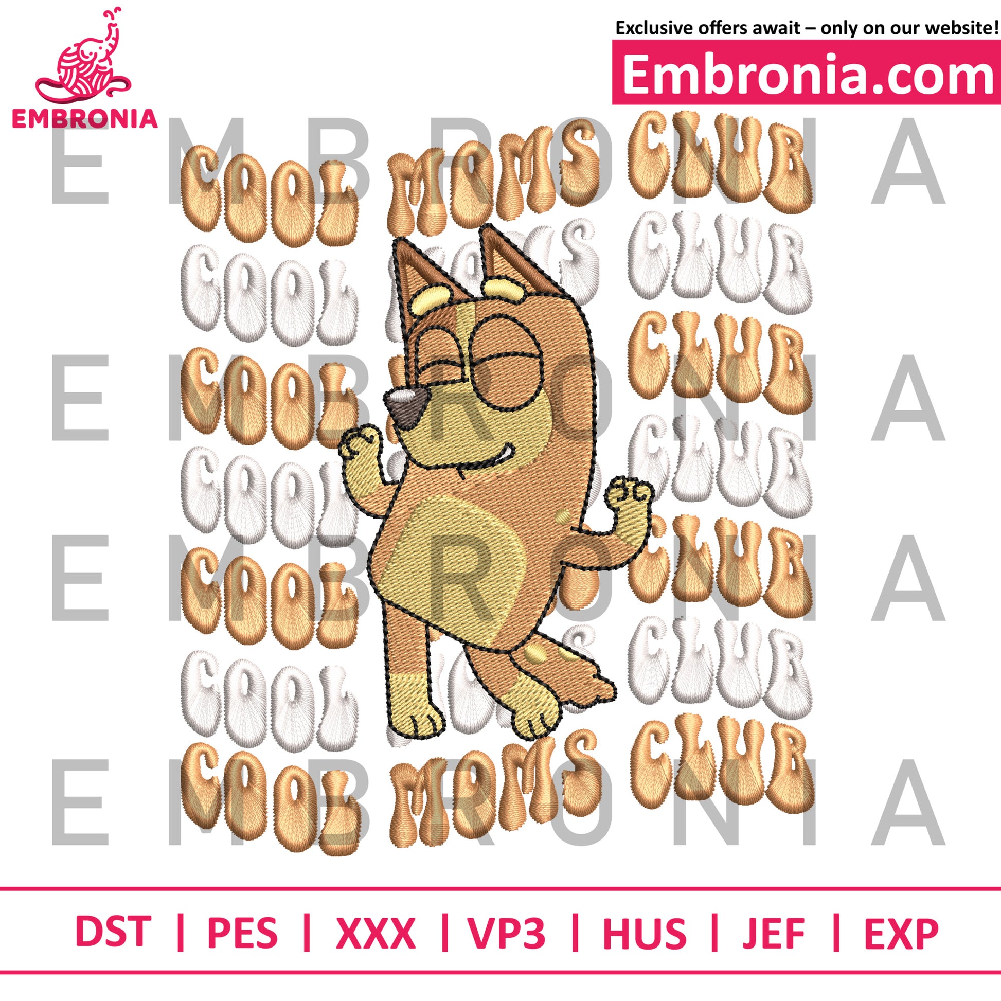 Dancin heeler embroidery