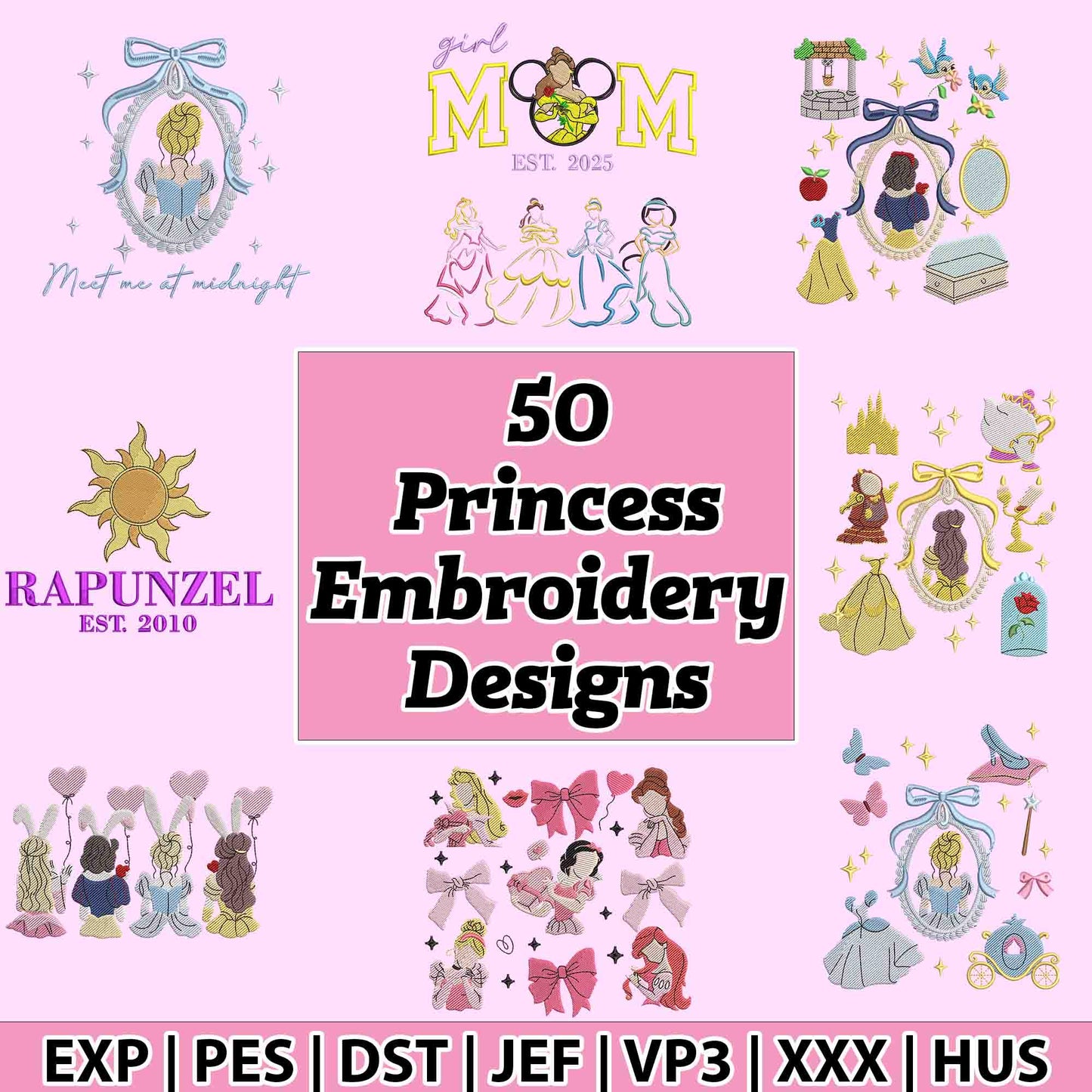 Disney Princess embroidery bundle