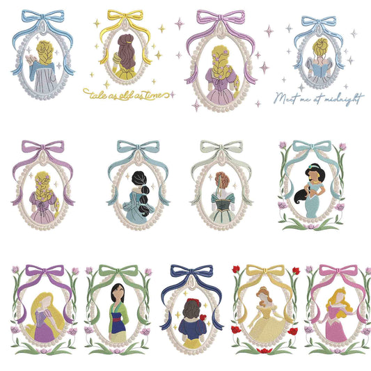 Disney Princess embroidery bundle, Princess embroidery, Disney embroidery