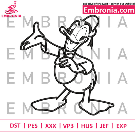 Donald duck embroidery design