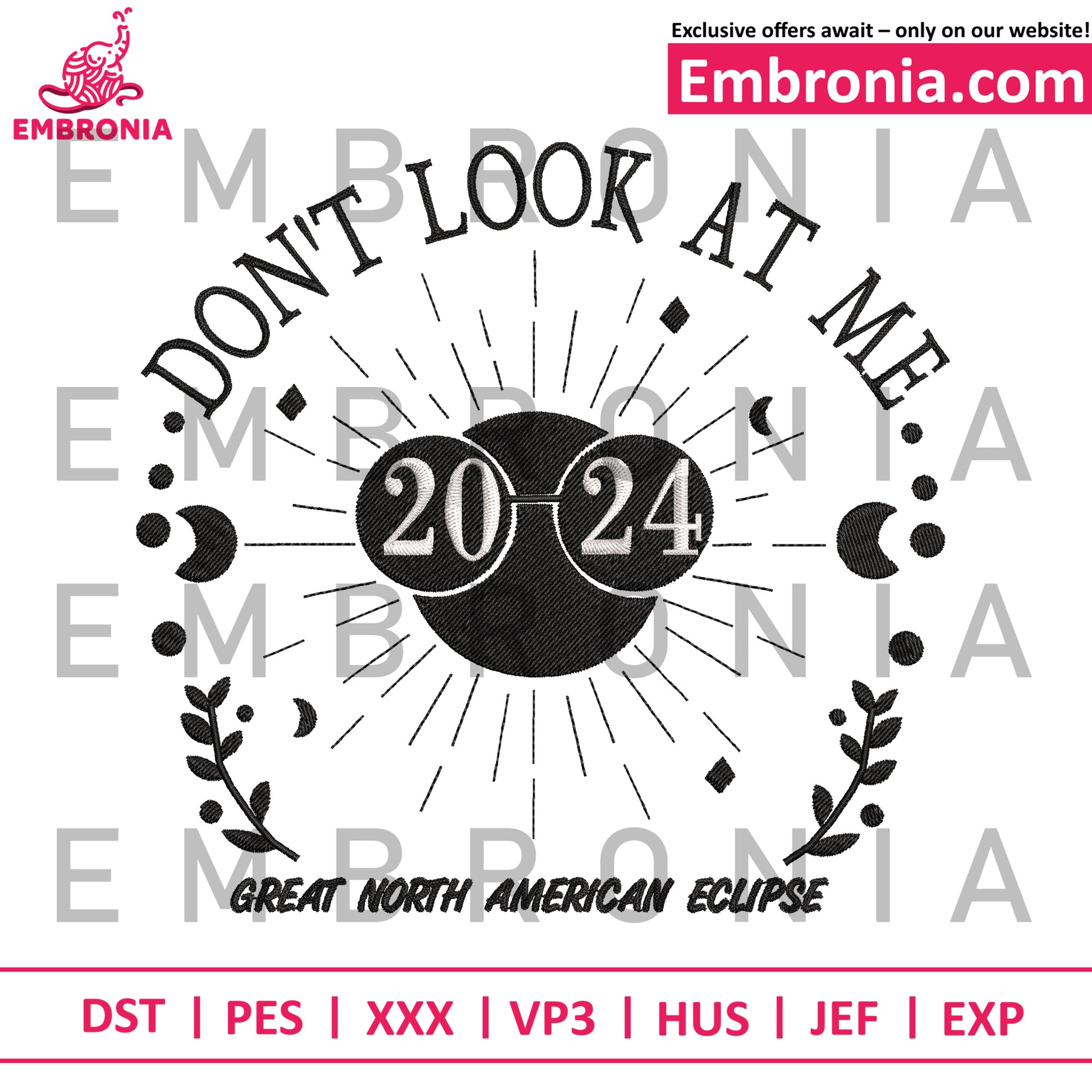 Dont look at me embroidery