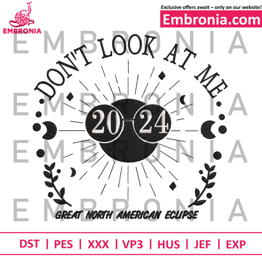 Dont look at me embroidery