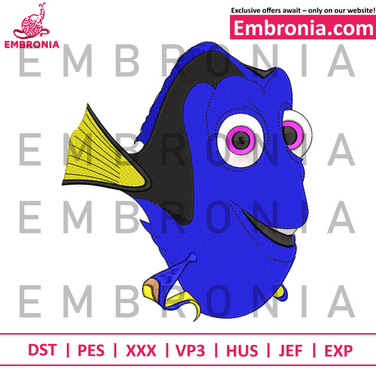 Dory cartoon embroidery designs