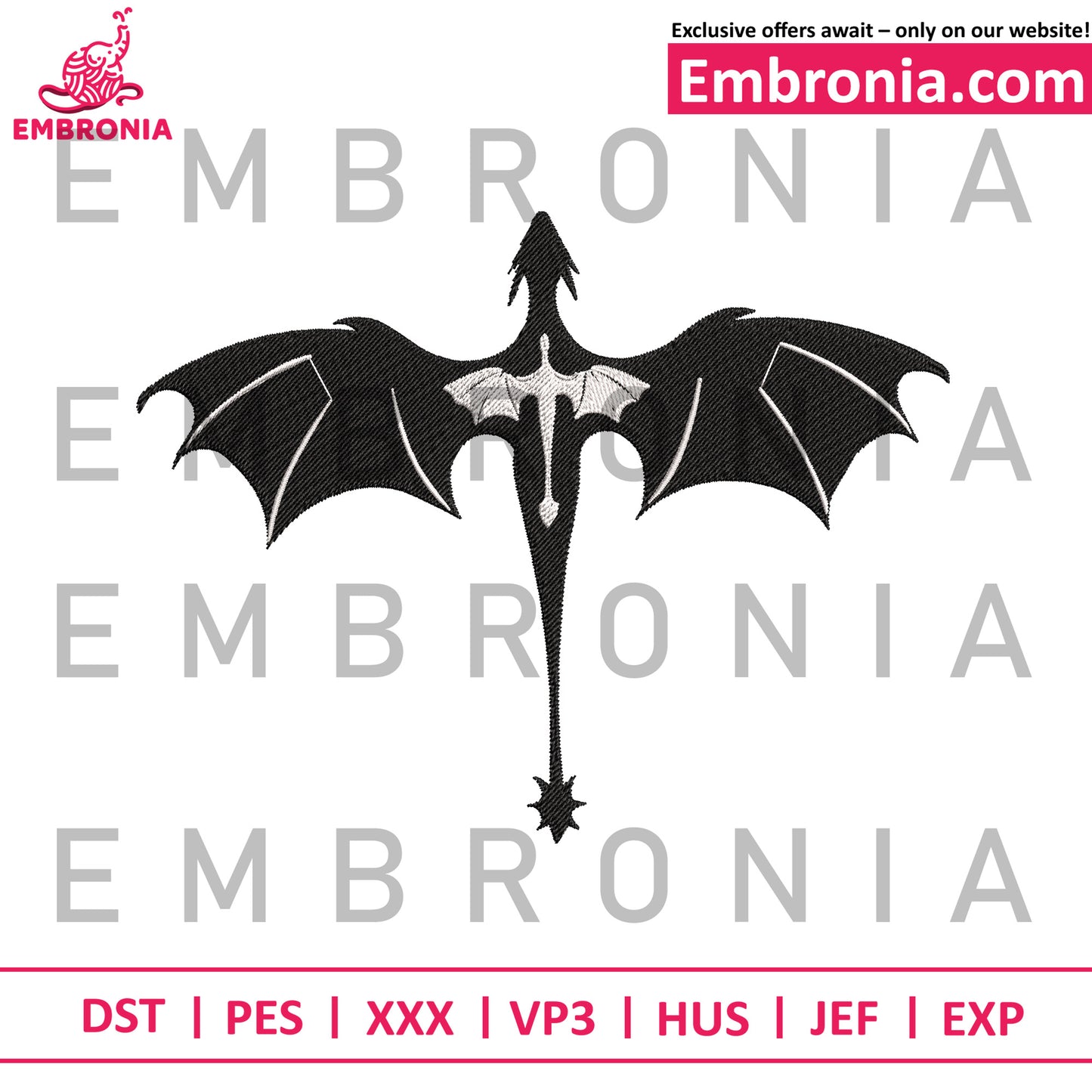 Dragon anime embroidery