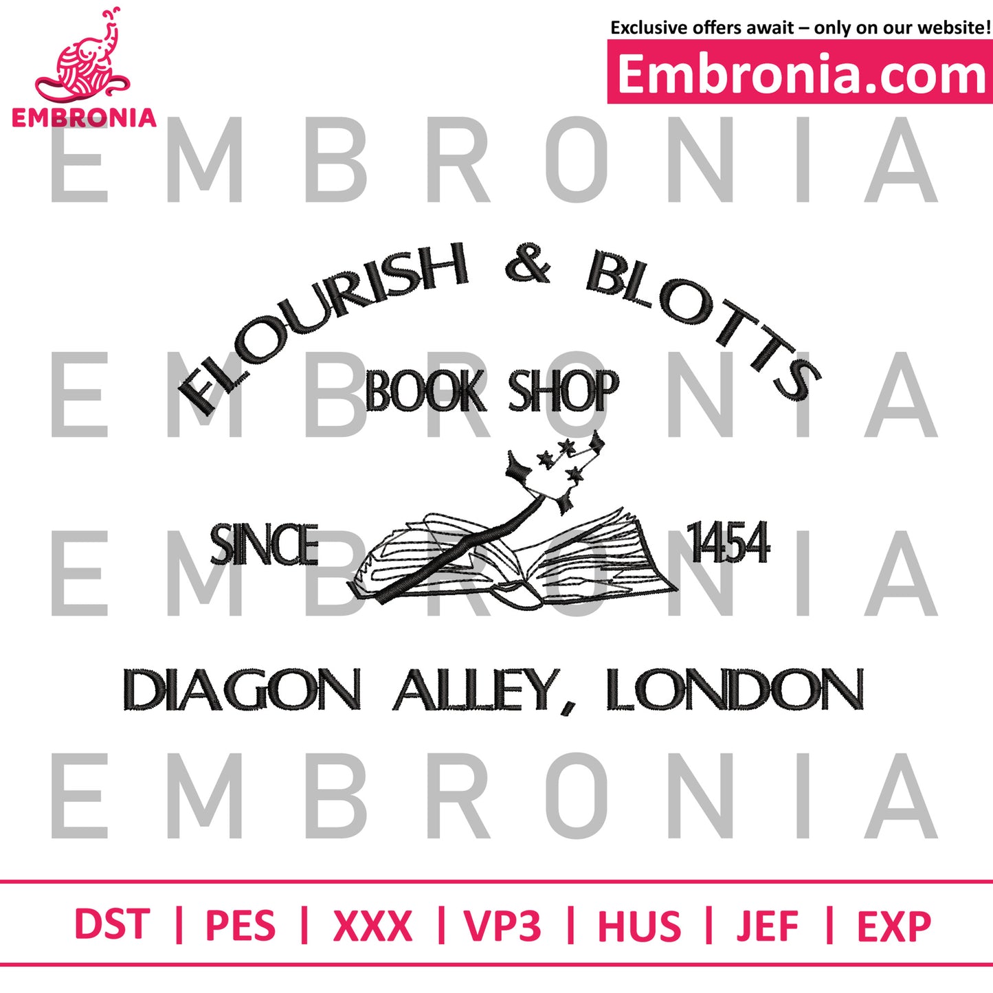 Dragon alley london wizard embroidery