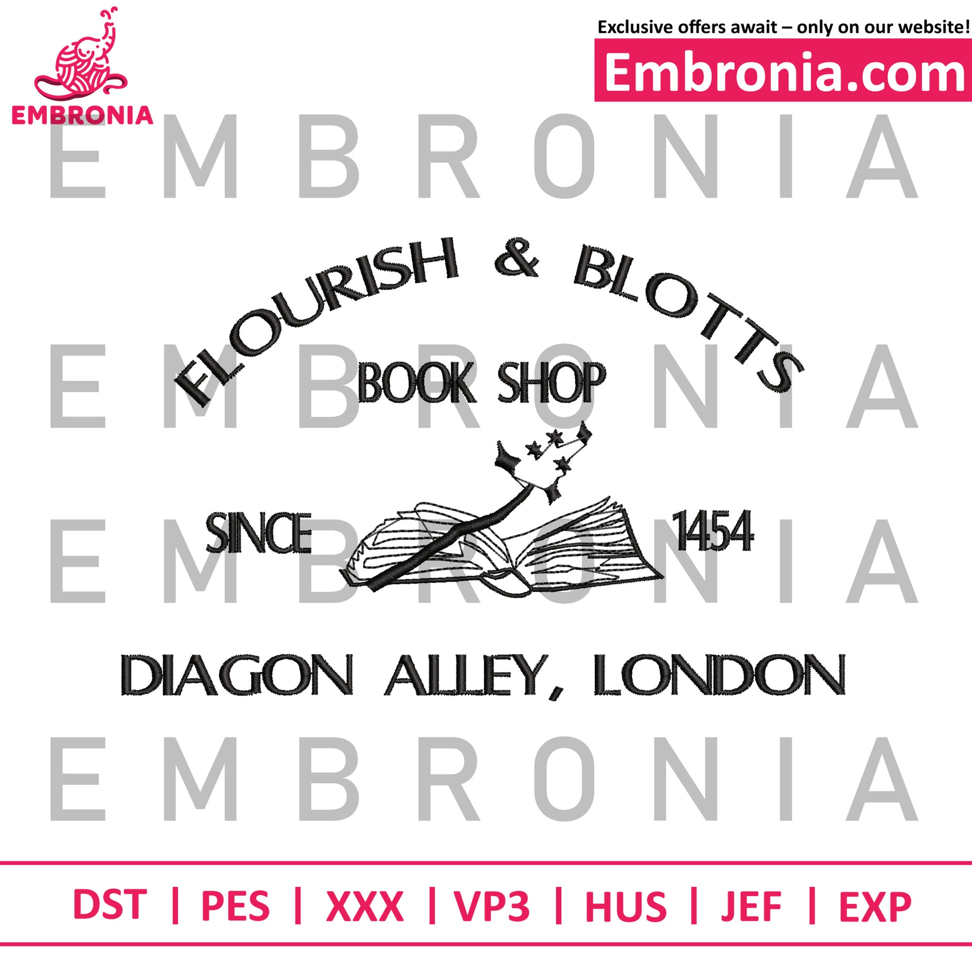 Dragon alley london wizard embroidery