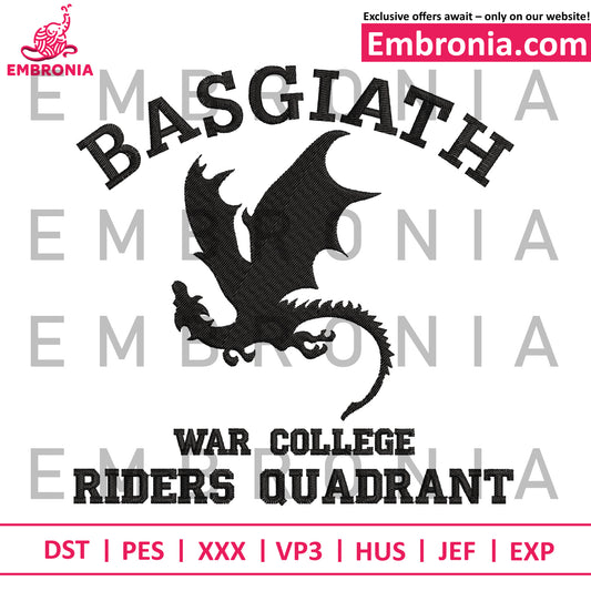 Dragon basgiath fantasy embroidery, crest style embroidery, dragon basgiath embroidery