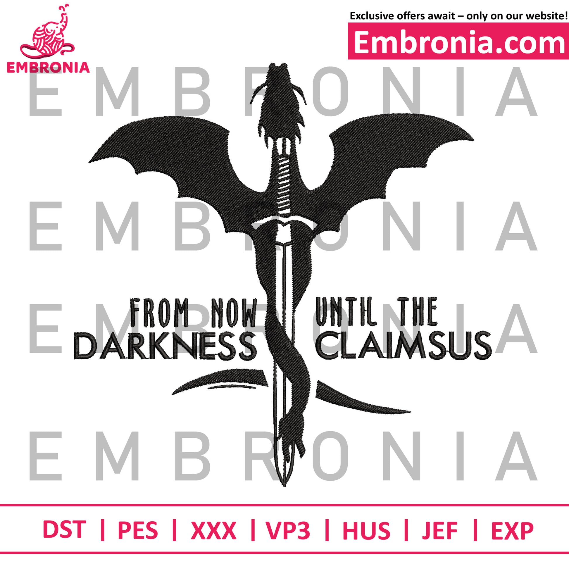 Dragon darkness shadow embroidery