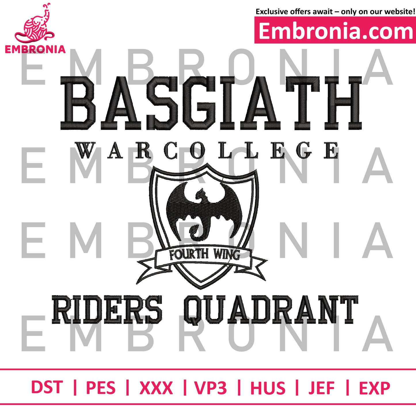 Dragon design bold embroidery