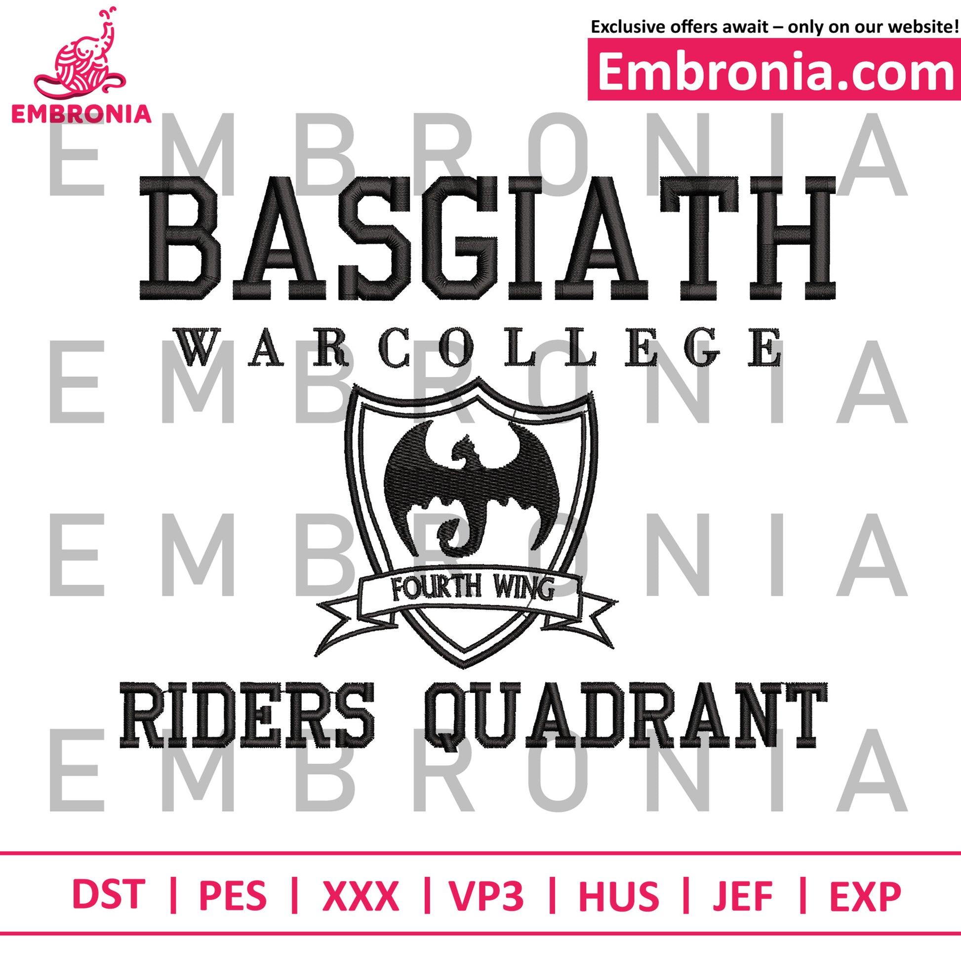 Dragon design bold embroidery