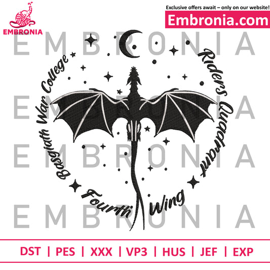 Dragon fire embroidery design