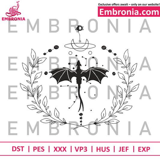 Dragon red embroidery