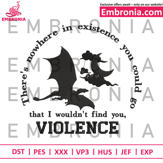 Dragon violence dark embroidery