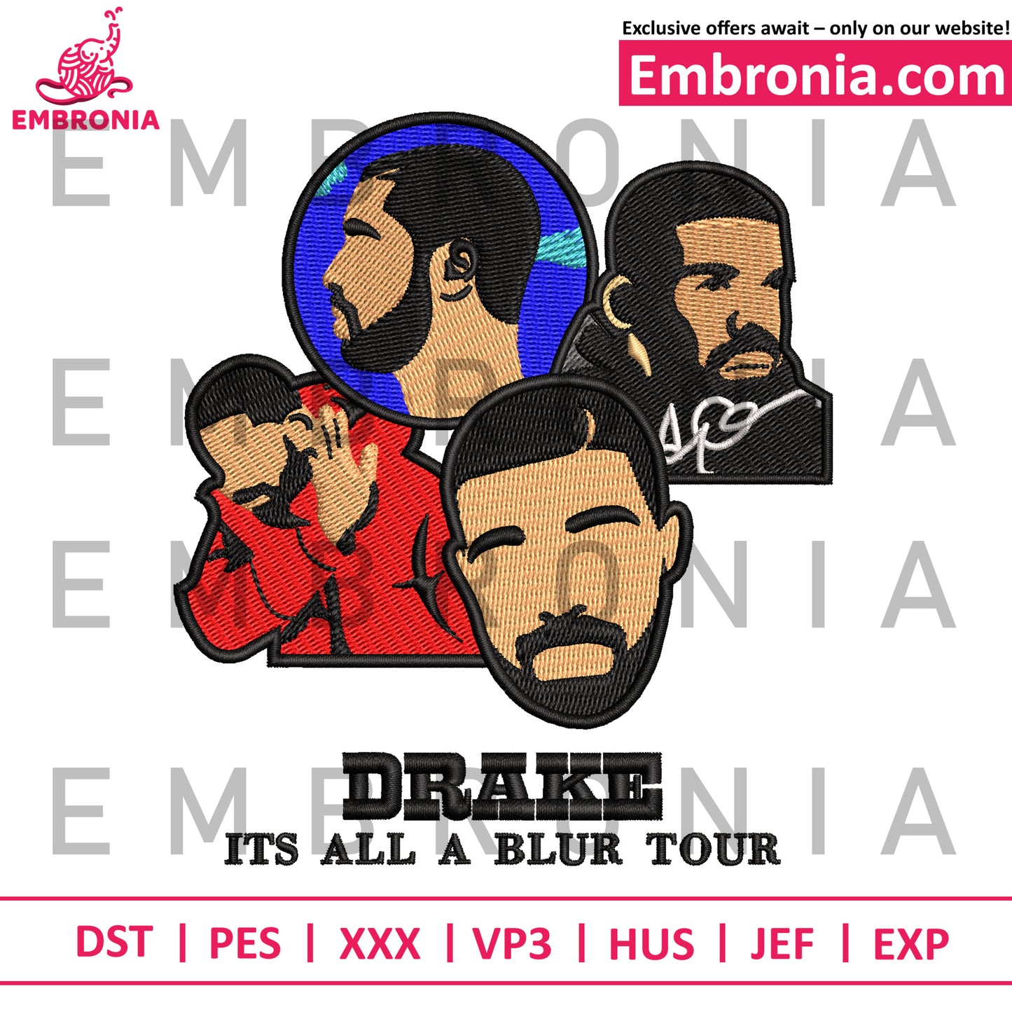 Drake embroidery