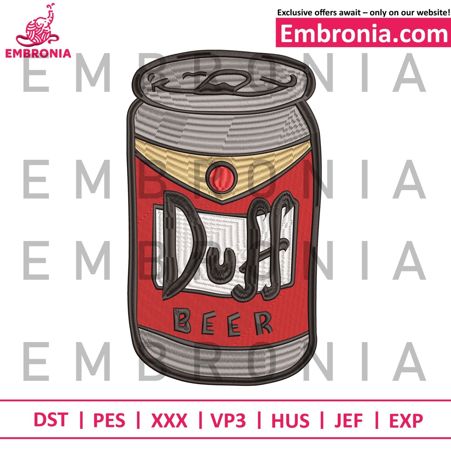 Duff beer embroidery