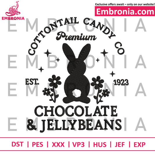 Easter chocolate cute embroidery, sweet bunny embroidery, easter chocolate embroidery