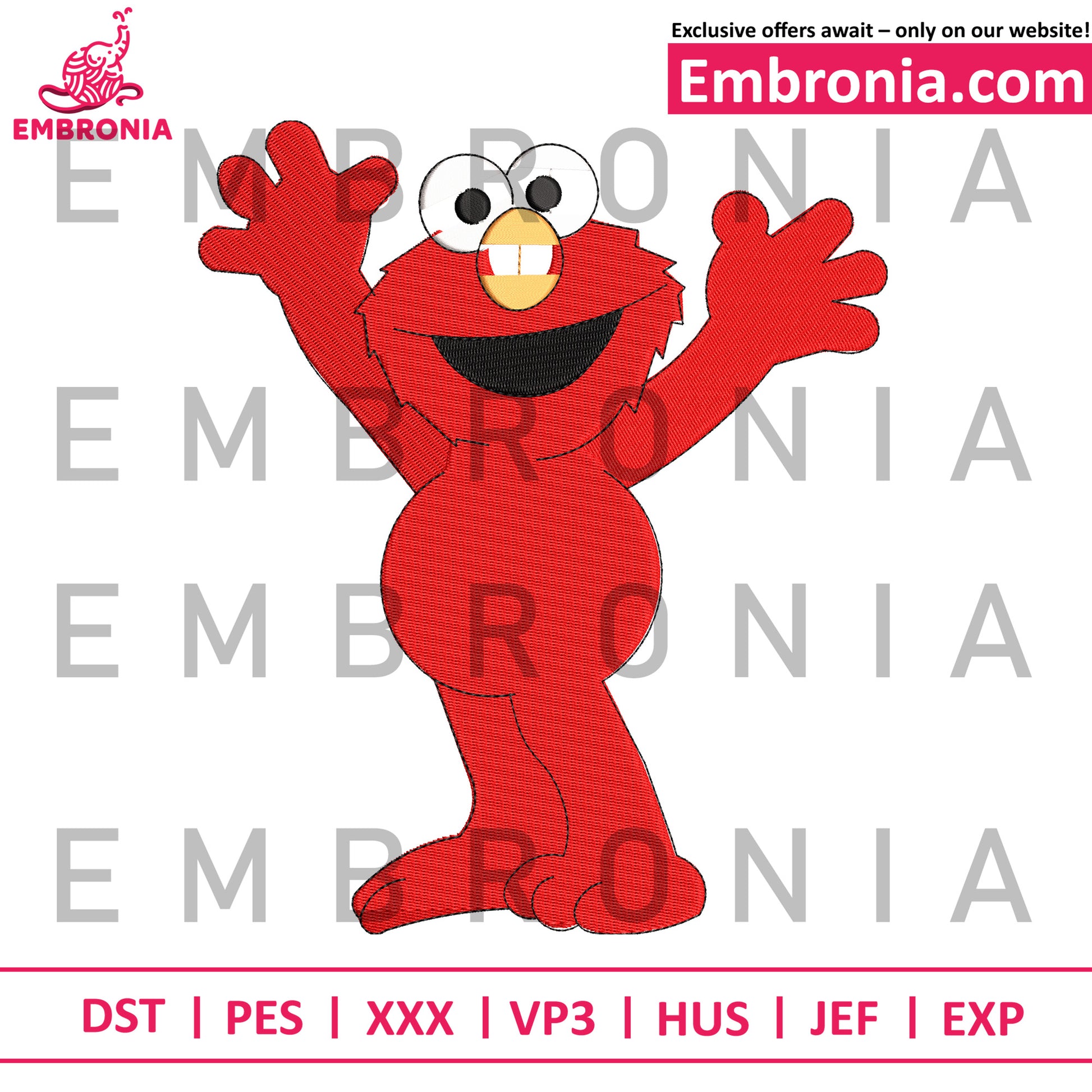 Elmo cartoon embroidery