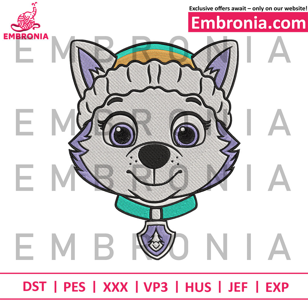 Everest dog embroidery design