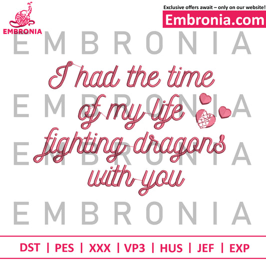 Fighting dragon with you epic embroidery