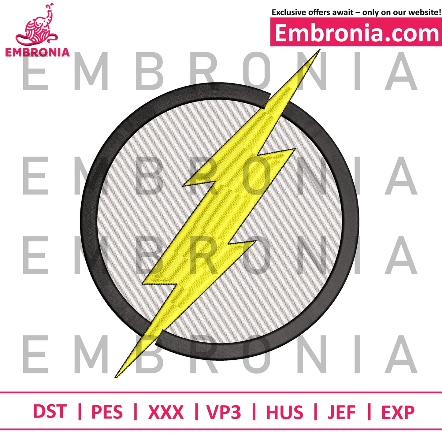 Flash logo speed embroidery,